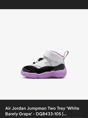 Air Jordan Jumpman Two Trey “White Barely Grape” DQ8433-105 size 7c